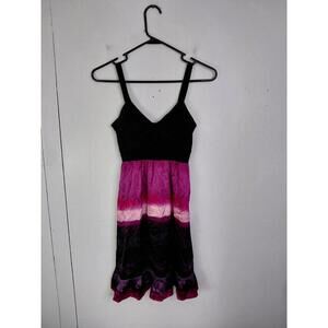 Bebe Dress Womens Small Mini Colorblock Silk Stretch Bandage Babydoll Y2K